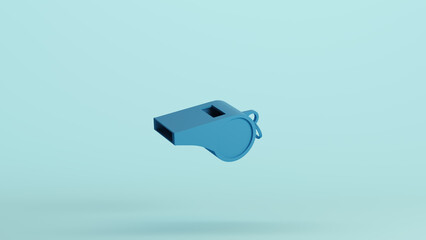 Blue whistle sports security equipment go training soft tones pale background 3d illustration render digital rendering