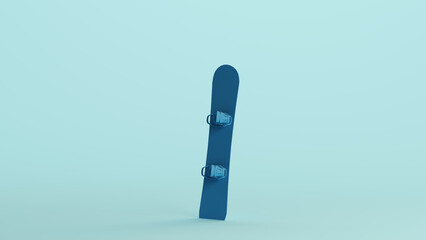 Blue snowboard snowboarding winter holiday seasonal extreme sports pale background 3d illustration render digital rendering