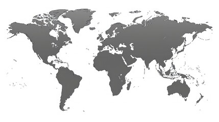 Naklejka premium World Map Highlighting Continents and Countries on a White Background - Generative ai