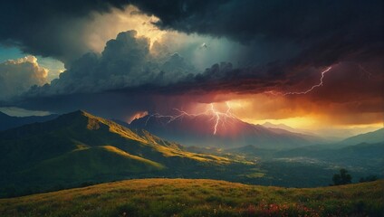 Storm and rain in the moutains