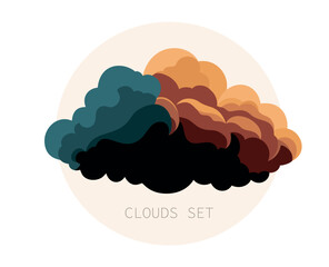 vector cloud in cool colors. Vector illustration