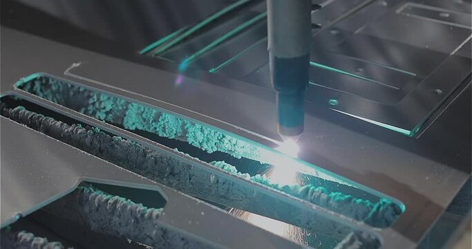 A plasma cutter cuts a detail, close-up. The work of the CNC plasma cutter. The work of a plasma cutter close-up.