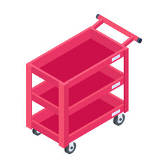 Grab this isometric icon of a garage trolley 

