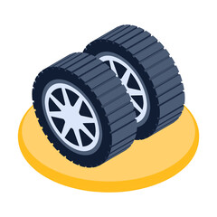 Latest isometric style icon of car tyres    © Vectors Market