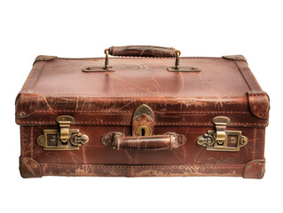 Vintage Leather Suitcase with Brass Locks