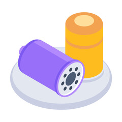 Handy isometric icon of motor filters 

