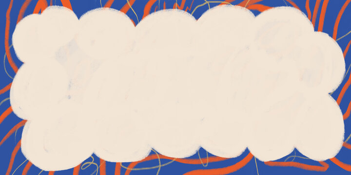 Abstract wavy pattern with blank cloud center