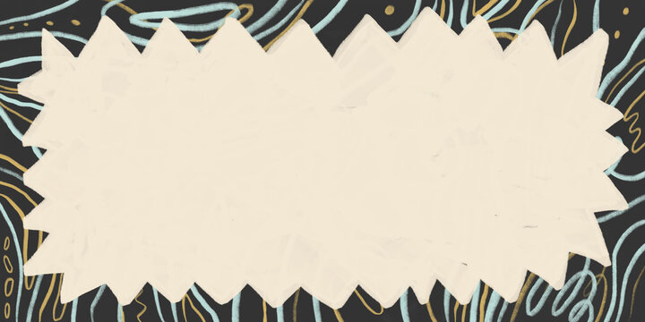 Abstract doodle frame pattern with space for text