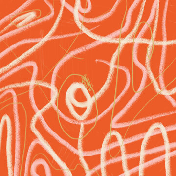 Abstract orange scribble art background