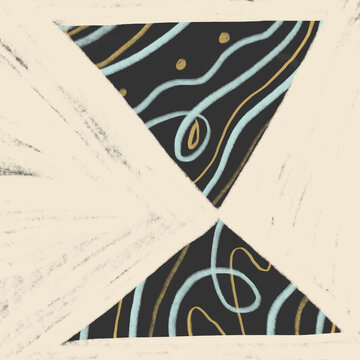 Abstract geometric design with playful line patterns