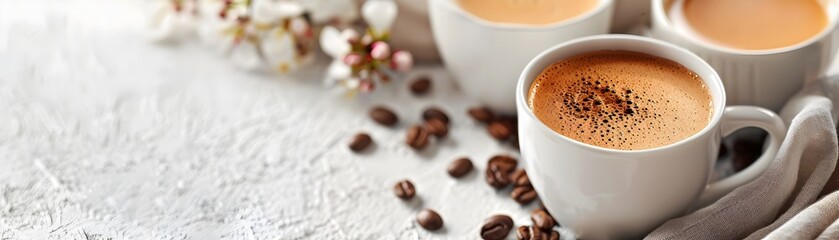 Obraz premium Elegant Coffee Inspired Fashion Collection with Cozy Browns and Steamy Whites