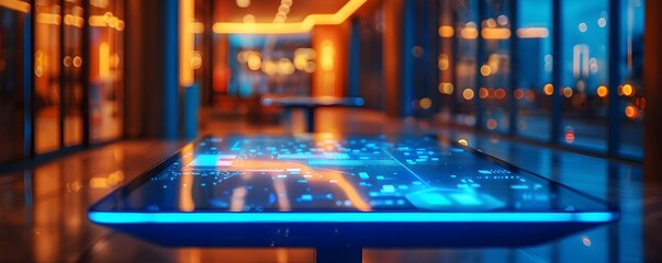 Interactive Touch Table in Corporate Lobby for Visitor Information and Digital Communication