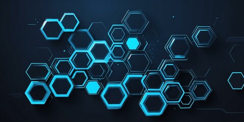 Fototapeta premium new future technology concept with blue hexagonal patt background