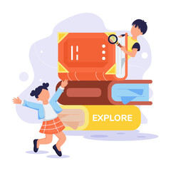 Explore books modern flat style illustration 


