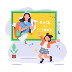 Check out flat illustration of school fun 

