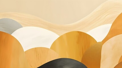 Abstract gold Shapes with soft Textures. Calming Background