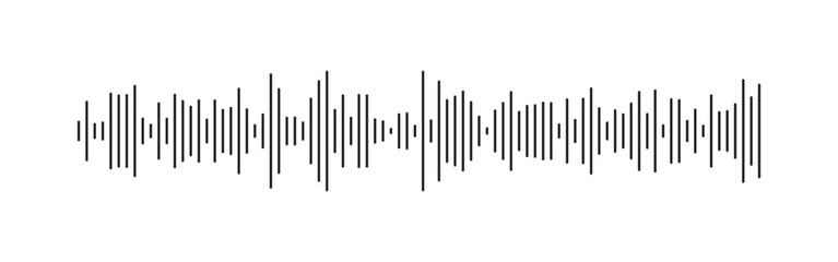 Equalizer symbol. Voice message template. Audio chat speech sound wave icon. Element for mobile messenger, podcast online radio interface, music player, app. Waveform pattern. Graphic illustration.
