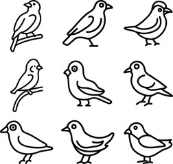 Vector birds icons set
