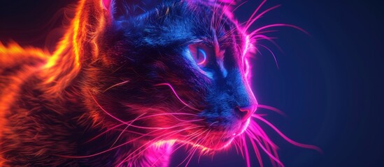 Cat digital Reallistic NEON LIGHT .