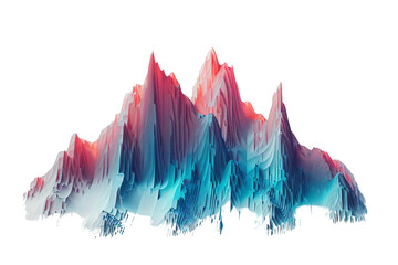 Fototapeta premium Vibrant abstract 3D mountain peaks with gradient colors, representing a modern and dynamic aesthetic. Ideal for digital art and design projects.