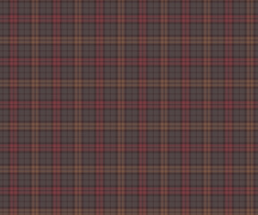 Plaid pattern, brown, yellow, red, seamless for textiles, and for designing clothing, skirts, pants or decorative fabric. Vector illustration.