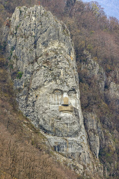Rock Sculpture of Decebalus Last King of Dacia in Dubova Romania
