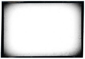 Vintage photo film frame of an old camera with vignetting, dusts and splatters on transparent background, numbers and bezel on film.	
