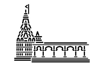 Obraz premium Bhimashankar Temple illustration vector icon.
