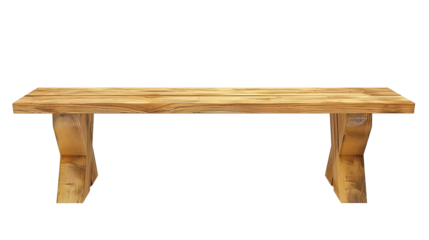 Minimalist Wooden Bench with Natural Finish