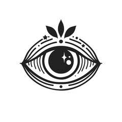 Evil eye. Eye of Providence. Lineart Vector illustration. Magic celestial witchcraft symbol. Masonic symbol. Hand drawn logo or emblem
