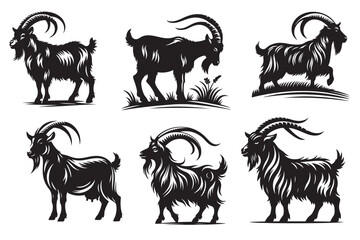 Goat silhouette vector illustration.eps