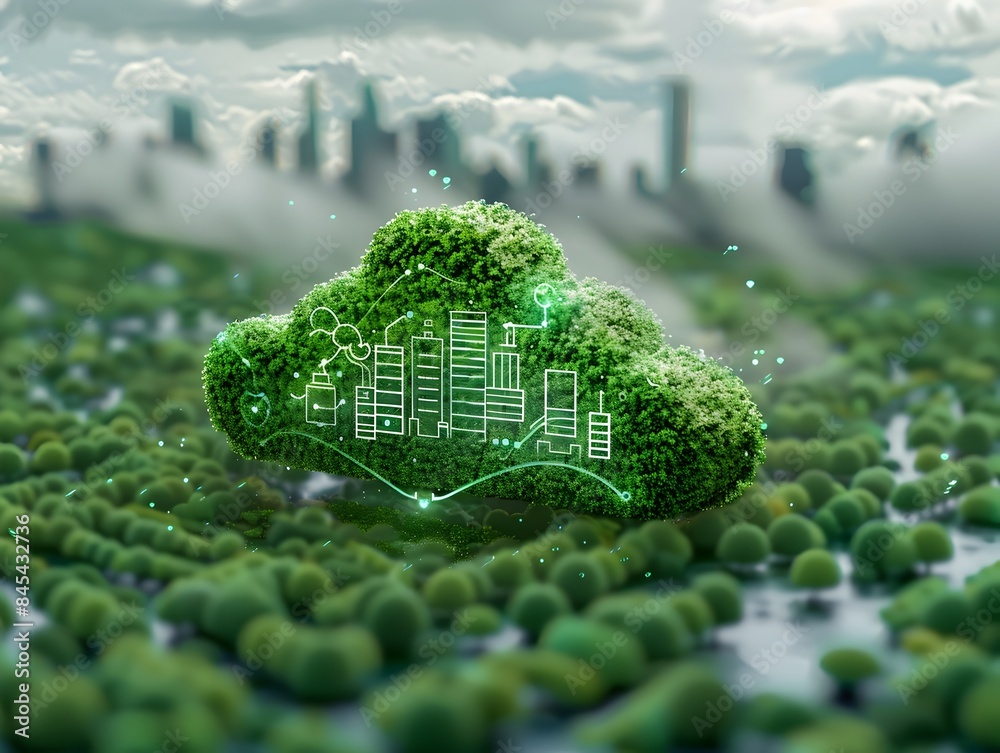 Poster environmental monitoring system using cloud data to track climate change and optimize sustainable ur
