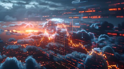 Obraz premium Real Time Financial Trading Platform Powered by Cutting Edge Cloud Computing Networks