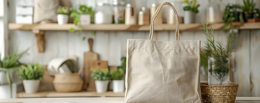 Eco Friendly Reusable Bags and Natural Dcor in Stylish Sustainable Setting