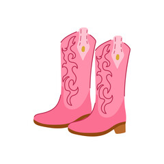country cowgirl boots cartoon. texas girl, disco seamless, ball retro country cowgirl boots sign. isolated symbol vector illustration