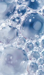 3D background of water biological and organic glass technology molecules About beauty and cosmetic skin