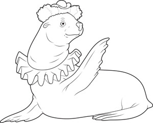 Seal Clown Animal Vector Graphic Art Illustration