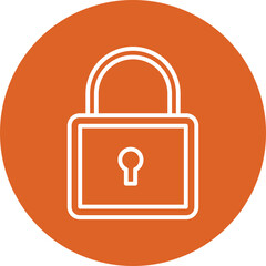 Locked line circle icon