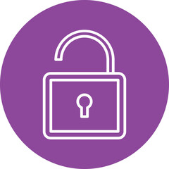 Unlocked line circle icon