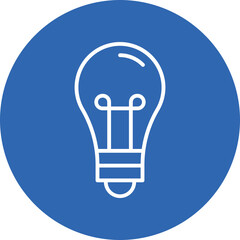 Bulb line circle icon