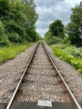 railway tracks in the countryside
