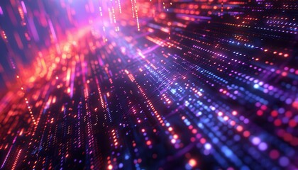 Naklejka premium Millions of colorful lights twinkle and converge in a beautiful display of advanced technology.