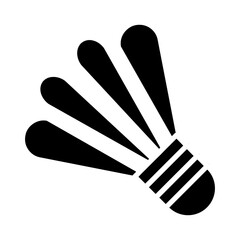 Badminton set icon. Shuttlecock, red and blue feathers, sports equipment, recreation, game, competition, fitness, outdoor activity, racquet, leisure.