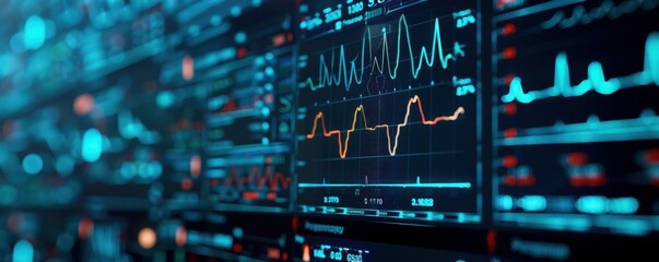 Obraz premium The image is of a heart monitor. It shows the heart rate, which is 72 beats per minute. The heart rhythm is also normal. There are no signs of any heart problems.