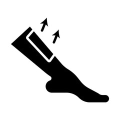 Hair removal icon. Leg with razor, depilation, smooth skin, grooming, personal care, hygiene, beauty, shaving.