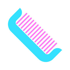 Comb icon. Blue comb, grooming, hair care, styling, personal care, hygiene, beauty, salon, barber, accessory.