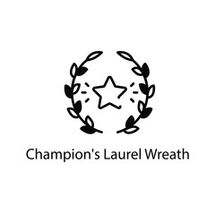 Champion's Laurel Wreath vector icon
