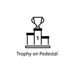 Trophy on Pedestal vector icon