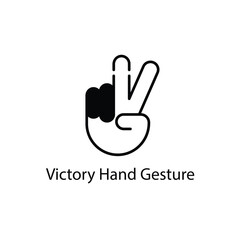 Victory Hand Gesture vector icon