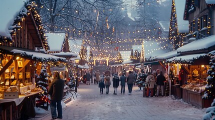 Christmas market at Cathedral Square, origins of X-mas fair. Christmas market in Europe, cozy festive mood